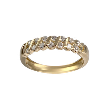Second-hand gold ring 750 yellow diamonds