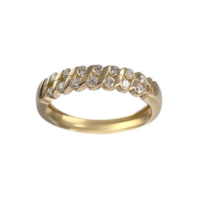 Bague d'occasion or 750 jaune diamants