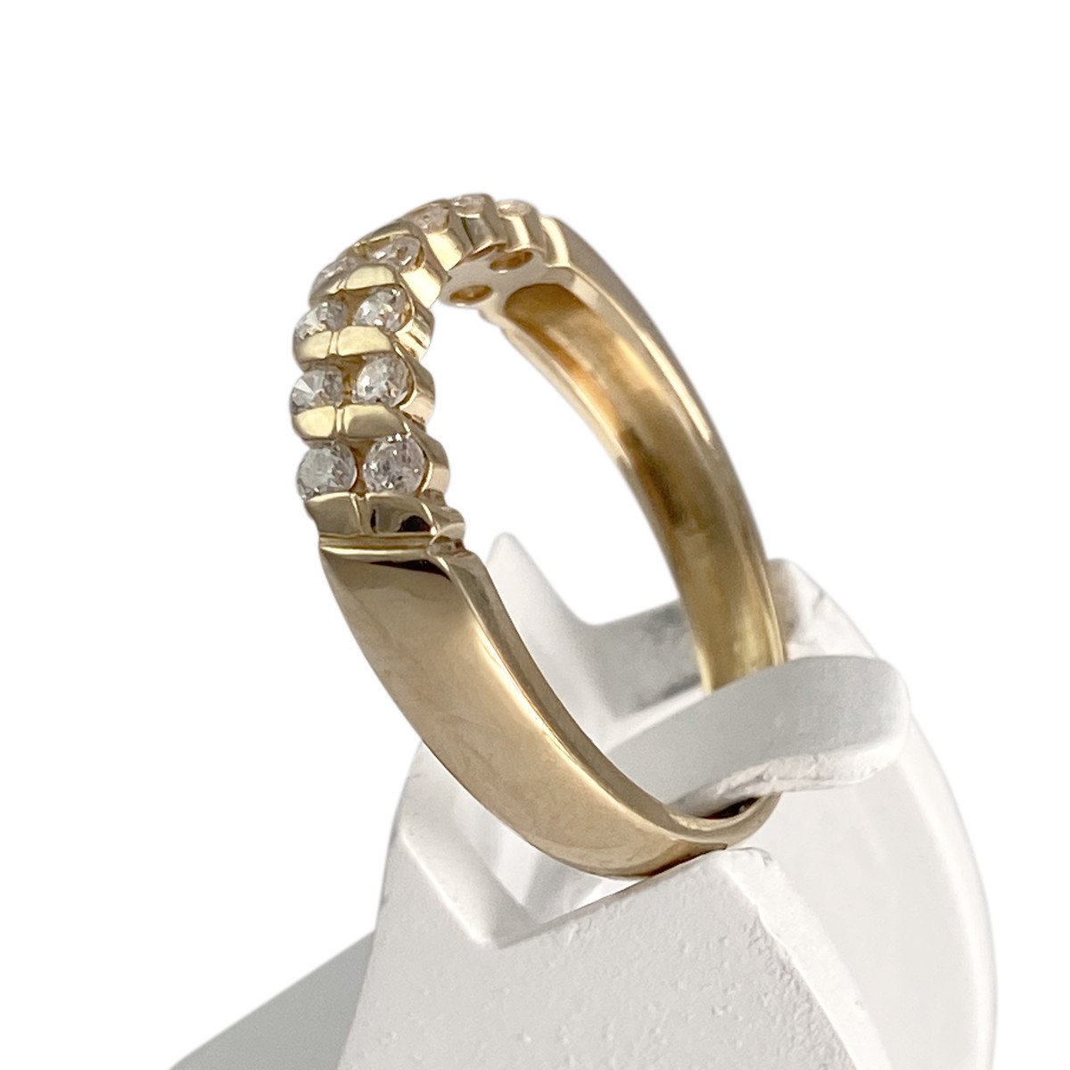 Bague d'occasion or 750 jaune diamants - vue 2