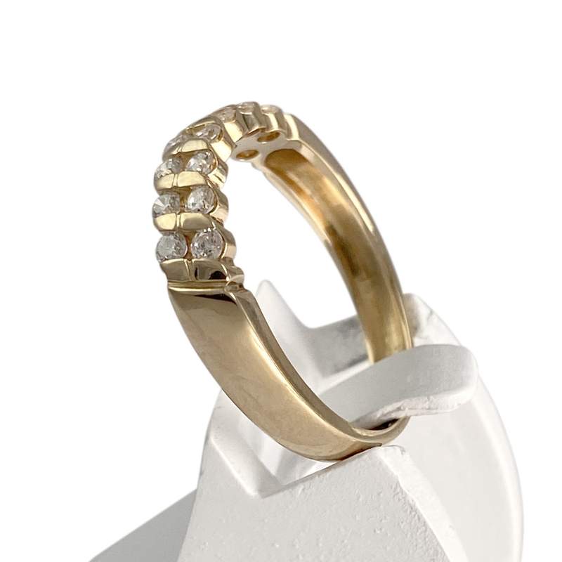 Bague d'occasion or 750 jaune diamants - vue 2