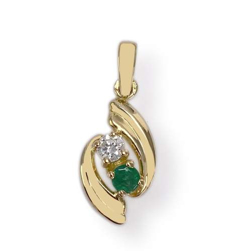 Pendentif d'occasion or 750 jaune émeraudezirconia
