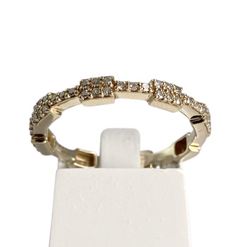 Second-hand gold ring 375 yellow diamonds