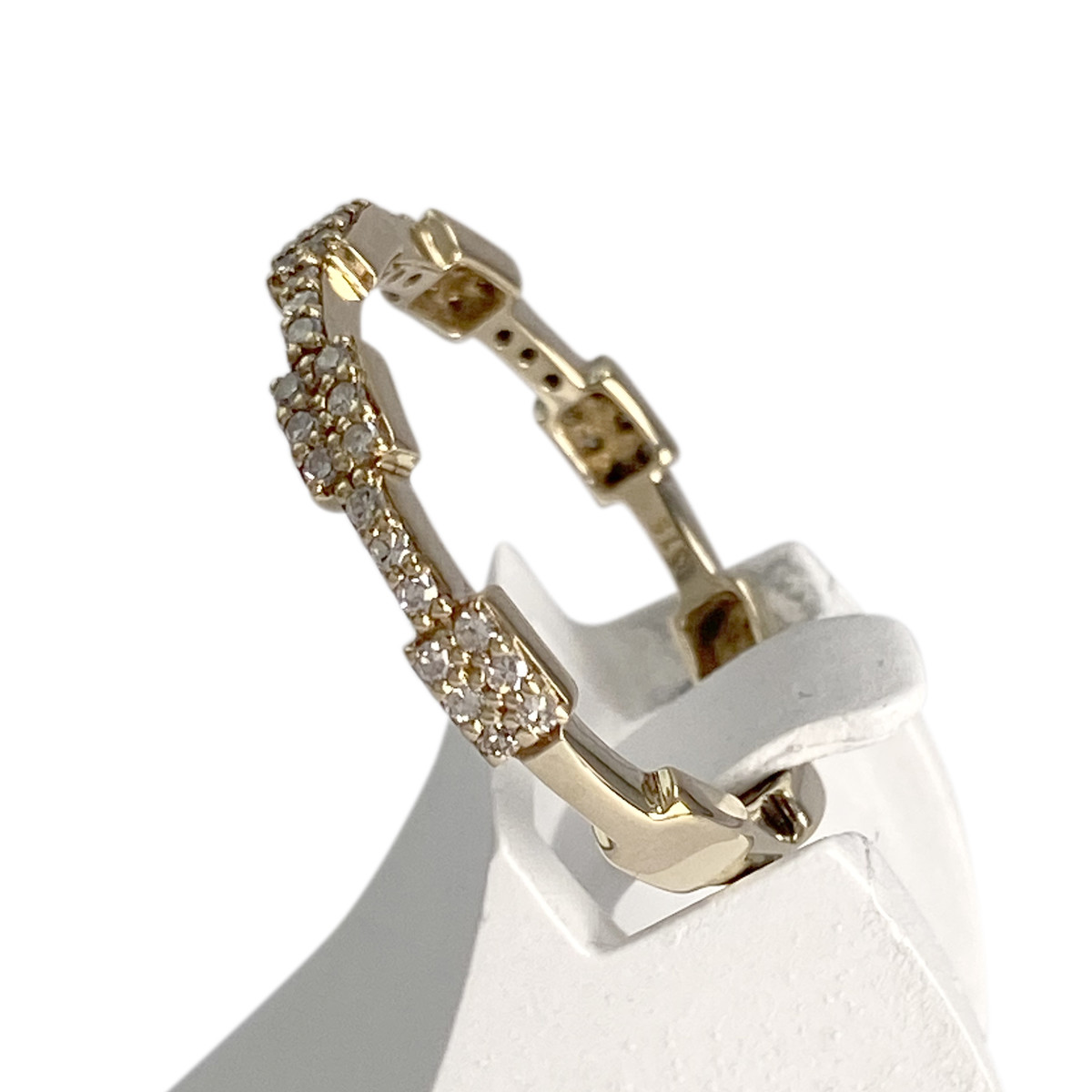 Bague d'occasion or 375 jaune diamants - vue 2