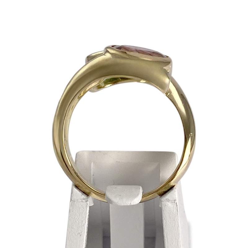 Bague d'occasion or 750 jaune tourmalines rose et verte - vue 3
