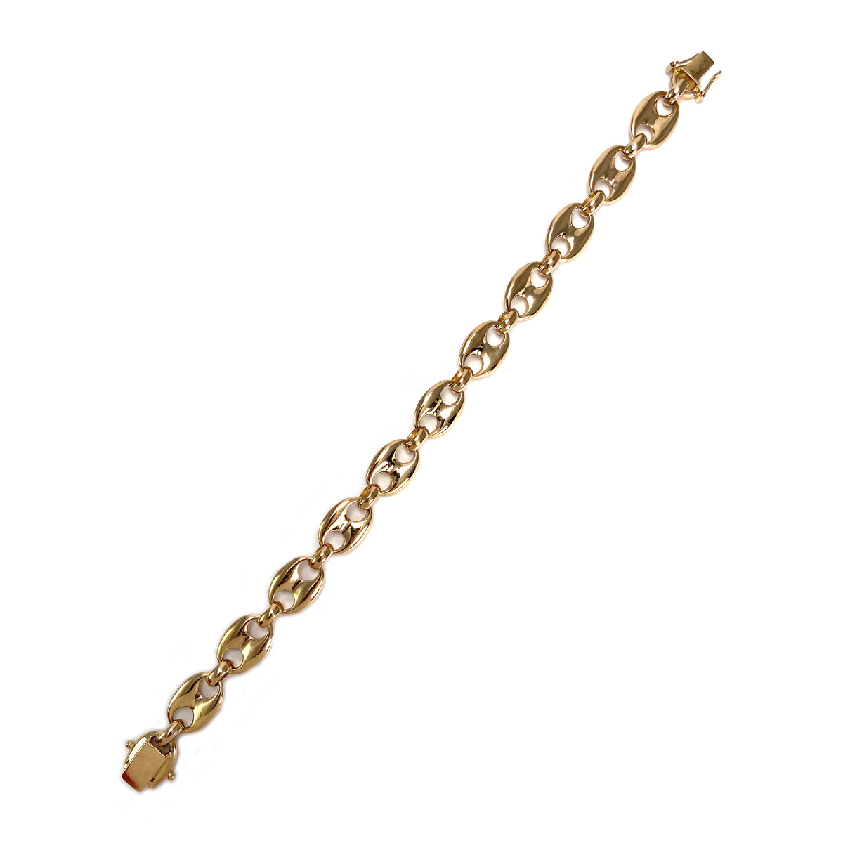 Bracelet d'occasion or 750 jaune maille grain de café 23 cm - vue 2