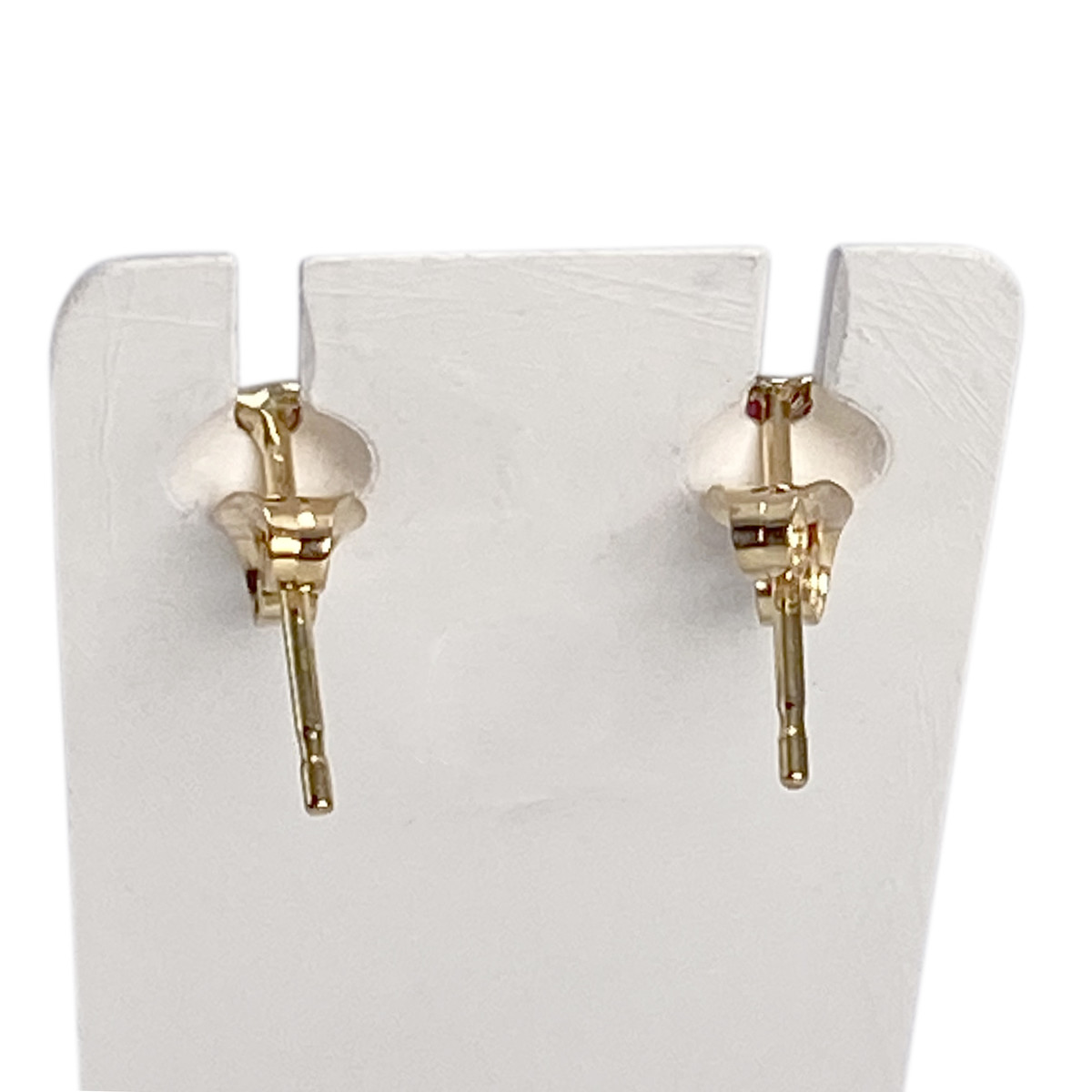 Boucles d'oreilles d'occasion or 750 jaune coeur rubis - vue 3