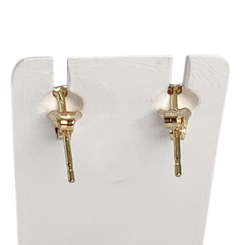Boucles d'oreilles d'occasion or 750 jaune coeur rubis