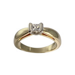 Solitaire d'occasion2 ors 750 jaune diamant - vue 1