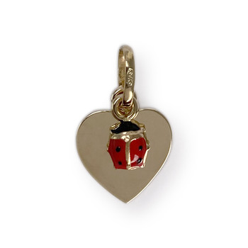 Pendentif coeur d'occasion or 750 jaune laques
