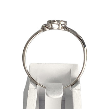 Bague d'occasion or 375 blanc coeur diamants