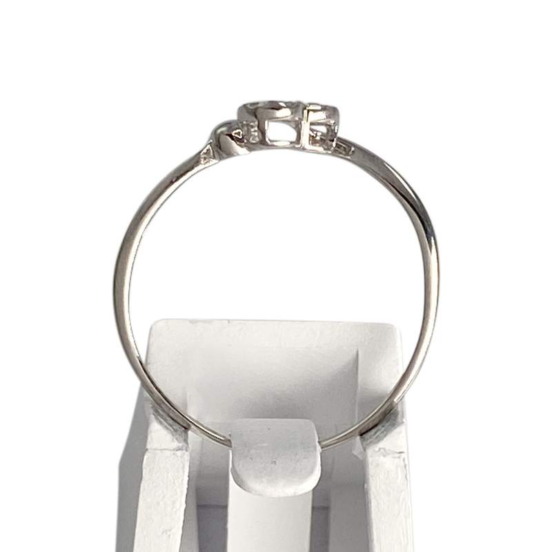 Bague d'occasion or 375 blanc coeur diamants - vue 3