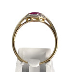 Bague d'occasion or 750 2 tons rubis diamants - vue 3