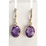 Boucles d'oreilles d'occasion or 750 jaune amethyste - vue 1