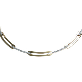 Collier d'occasion 2 tons or 750 maille fantaisie