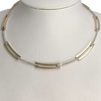 Collier d'occasion 2 tons or 750 maille fantaisie