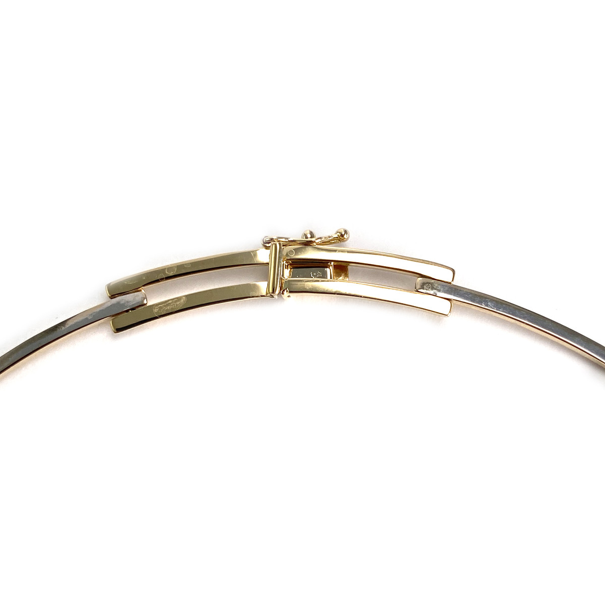 Collier d'occasion 2 tons or 750 maille fantaisie - vue 3