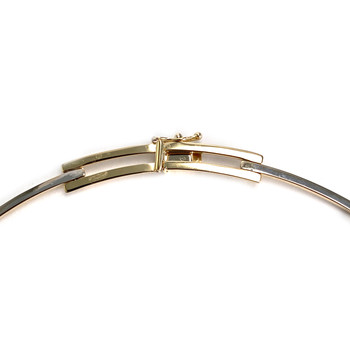 Collier d'occasion 2 tons or 750 maille fantaisie