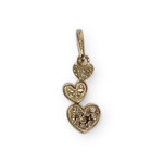 Pendentif coeurs d'occasion or 750 jaune zirconias - vue 2