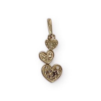 Pre-owned 750 yellow gold heart pendant with cubic zirconia