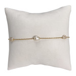 Bracelet d'occasion or 750 jaune maille forcat perles keshi 19 cm - vue 1
