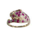 Bague d'occasion or 750 2 tons rubis diamant - vue 1