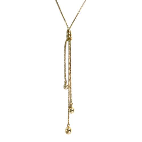 Second-hand necklace 750 yellow gold fancy mesh