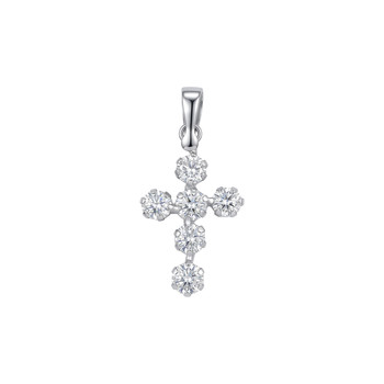 Croix d'occasion or 750 blanc zirconias