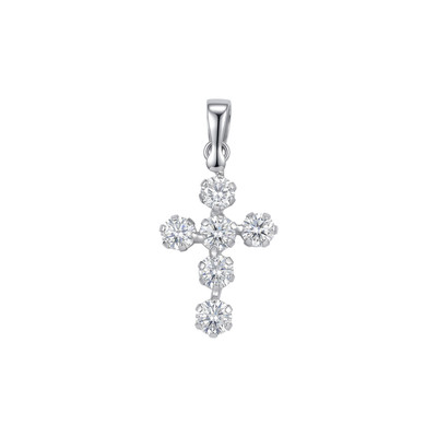 Croix d'occasion or 750 blanc zirconias