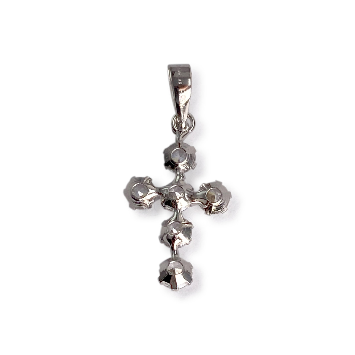 Croix d'occasion or 750 blanc zirconias - vue 2