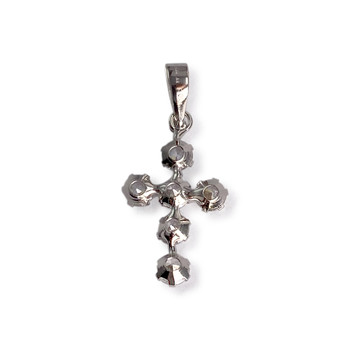 Croix d'occasion or 750 blanc zirconias