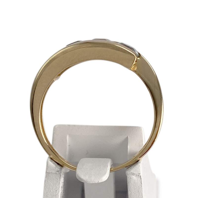 Pre-owned 750 yellow gold ring with treated blue topazes - view 3