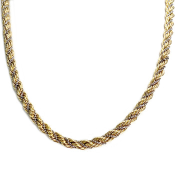 Collier d'occasion or 750 2 tons maille torsadée