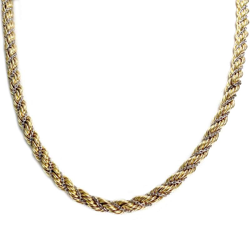Collier d'occasion or 750 2 tons maille torsadée - vue 1