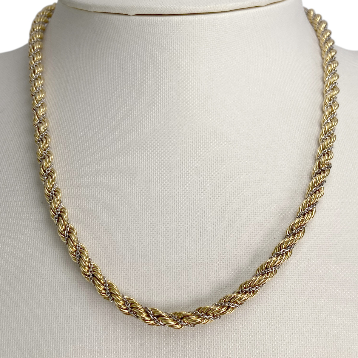 Collier d'occasion or 750 2 tons maille torsadée - vue 2