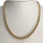 Collier d'occasion en or 2 tons 750, maille torsadée, 44 cm - vue 2