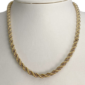 Collier d'occasion or 750 2 tons maille torsadée