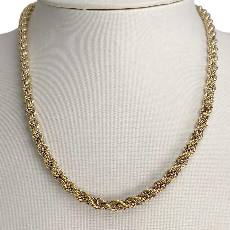 Collier d'occasion or 750 2 tons maille torsadée - vue 2