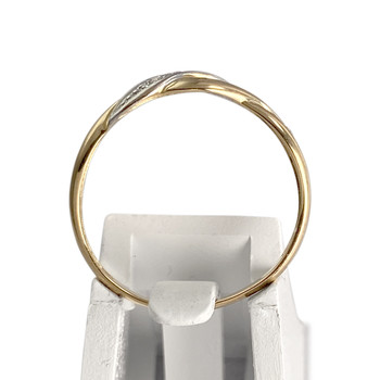 Second hand ring gold 750 2 tone diamonds