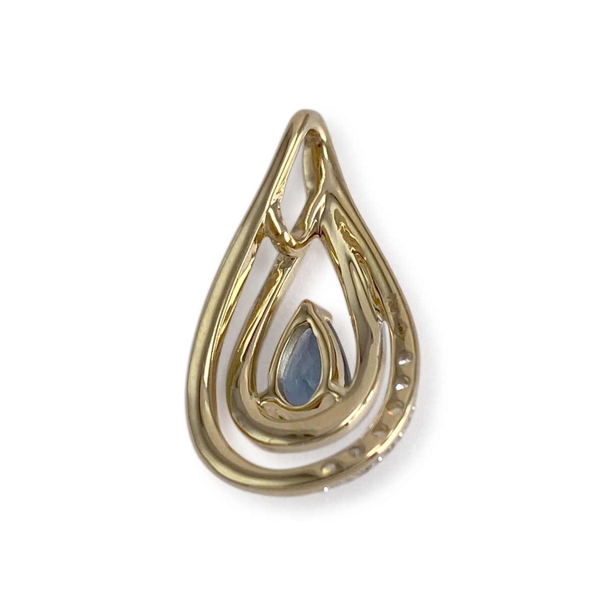 Pendentif d'occasion or 750 2 tons diamants saphir - vue 2