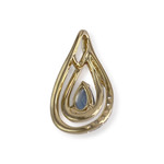 Pendentif d'occasion or 750 2 tons diamants saphir - vue 2