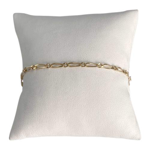 Bracelet d'occasion or 750 jaune maille cheval et alternée 20 cm