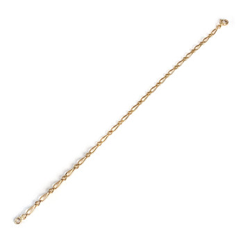 Bracelet d'occasion or 750 jaune maille cheval et alternée 20 cm