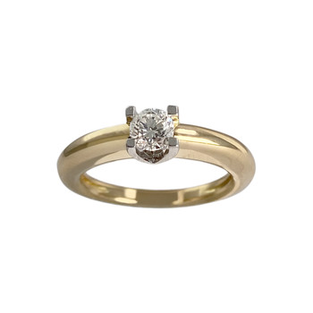 Solitaire d'occasion or 750 2 tons diamant