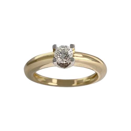 Solitaire d'occasion or 750 2 tons diamant