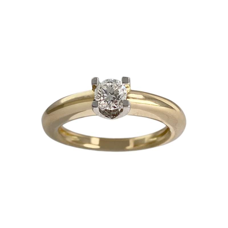 Solitaire d'occasion or 750 2 tons diamant - vue 1