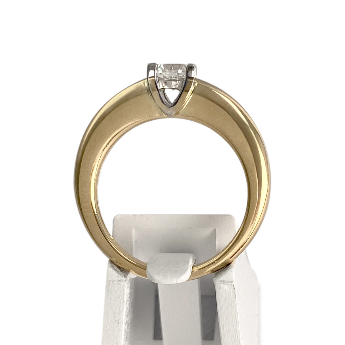 Solitaire d'occasion or 750 2 tons diamant - vue 3