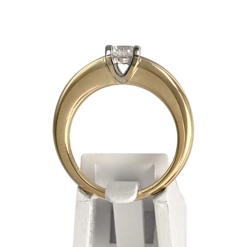 Solitaire d'occasion or 750 2 tons diamant - vue 3