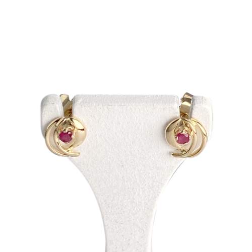 Boucles d'oreilles d'occasion or 750 jaune rubis