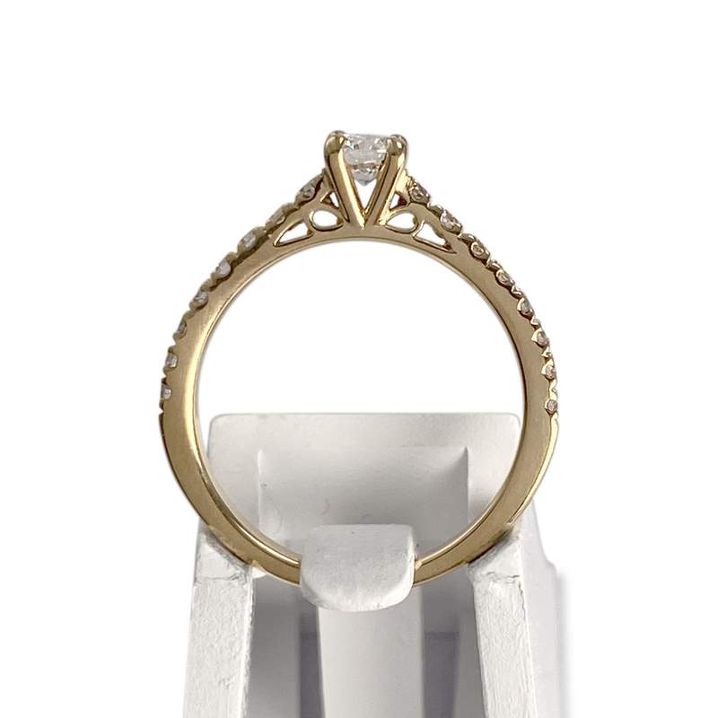 Bague d'occasion or 750 jaune diamants - vue 3
