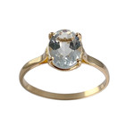 Bague d'occasion or 750 jaune aigue marine - vue 1